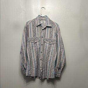 Missoni Made in Italy Sport Geometric Pattern Shirt in Blue and Pink